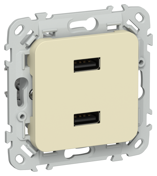 IEK FLITE Розетка USB A+A 3,1А РЮ-2-ФлН навахо IEK, FI-U21-D31-K87