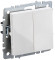 IEK BRITE Выключатель 2-клавишный проходной 10А ВС10-2-6-БрБ белый, BR-V22-0-10-K01-PRO