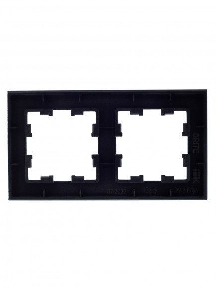 IEK BRITE Рамка 2 -местная РУ-2-1-БрА металл алюминий , BR-M22-M-K47