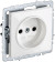 IEK BRITE Розетка 1-местная без заземления с защитными шторками 10А РСш10-2-БрБ белый , BR-R13-10-K01