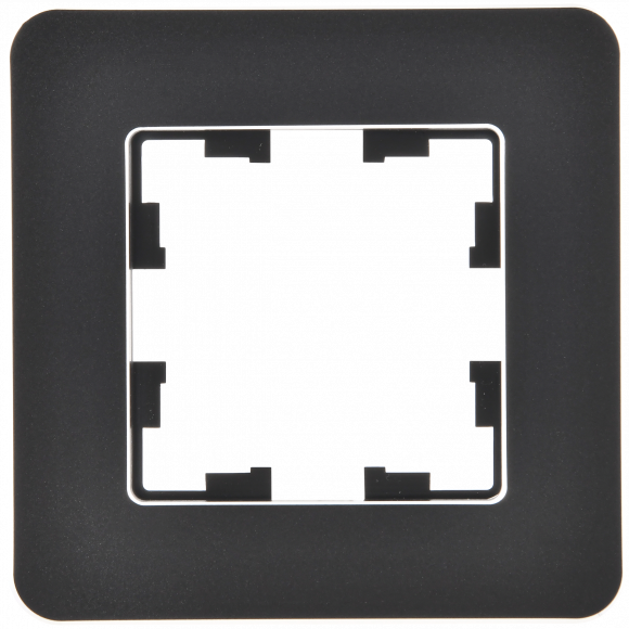 IEK BRITE Рамка 1-местная РУ-1-1-Бр металл черный RE IEK, BR-M12-M-01-K02