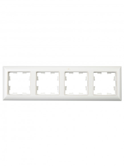 IEK BRITE Рамка 4-местная РУ-4-Бр белый/белый , BR-M42-12-K01