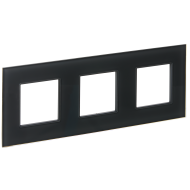 SKANDY Рамка 3-местная SK-F23G стекло графит , SK-M32-G-K53