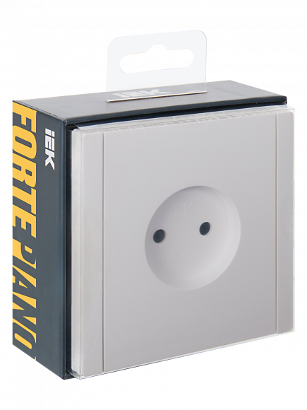IEK FORTE&PIANO Розетка 1-местная без заземления с защитными шторками винтовое крепление 10А FP217 белый , FP-R13-10-K01