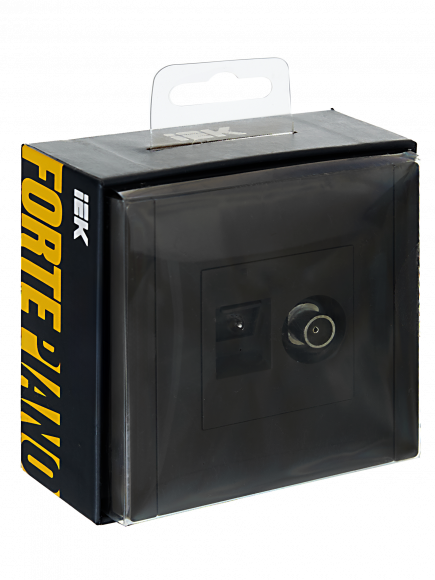 IEK FORTE&PIANO Розетка двойная TV+RJ45 кат.6 FP337 серый , FP-AK20-2-K03