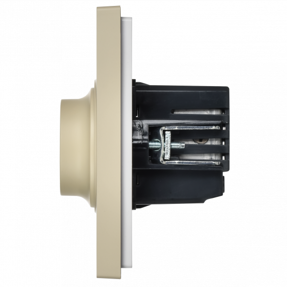 IEK FORTE&PIANO Светорегулятор поворотно-нажимной 600Вт FP454 ваниль , FP-D20-0600-K10