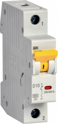 Выключатель автоматический ВА47-60МА без теплового расцепителя 1P 10А 6кА D IEK, MVA33-1-010-D