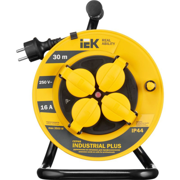 IEK INDUSTRIAL PLUS Катушка УК30 4 места IP44 с заземлением с термозащитой 3х1,5мм2 30м IEK