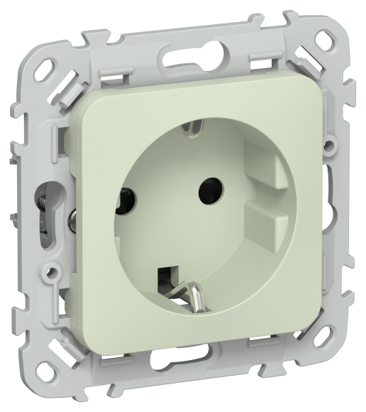 IEK FLITE Розетка с заземлением с защитными шторками безвинтовое крепление 16А РСш11-1-ФлП панг IEK, FI-R14-16-1-K92