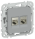 IEK FLITE Розетка 2-местная RJ45/RJ11 категория 6/3 STP РКТ6/3-2-1-ФлС серый IEK, FI-KT21-2-K03
