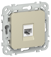 FLITE Розетка компьютерная RJ45 категория 5Е UTP РК5е-1-0-ФлШ шампань IEK, FI-K12-1-K37