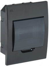 KREPTA 3 Корпус пластиковый ЩРВ-П-6 IP41 черный IEK, MKP12-V-06-41-K02