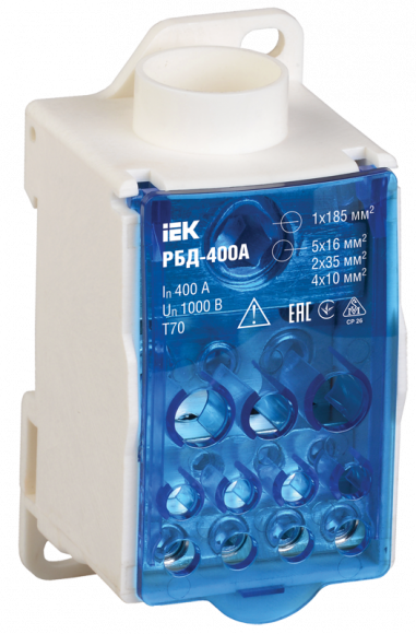 IEK Распределительный блок на DIN-рейку РБД-400А IEK, RBD-400