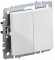 IEK BRITE Выключатель 2-клавишный проходной 10А ВС10-2-6-БрБ белый , BR-V22-0-10-K01