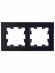 IEK BRITE Рамка 2 -местная РУ-2-1-БрЧ металл черный , BR-M22-M-K02