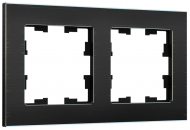 BRITE Рамка 2 -местная РУ-2-1-БрЧ металл черный , BR-M22-M-K02
