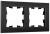 IEK BRITE Рамка 2 -местная РУ-2-1-БрЧ металл черный , BR-M22-M-K02