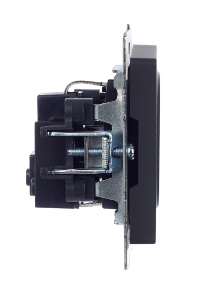 IEK BRITE Розетка 1-местная с заземлением без защитных шторок 16А РС11-1-0-БрГ графит , BR-R11-16-K53