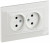 IEK BRITE Розетка 2-местная без заземления с защитными шторками 10А в сборе РСш12-2-БрБ белый , BR-R23-10-K01-F