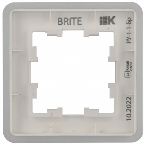 IEK BRITE Рамка 1-местная РУ-1-1-Бр металл алюминий RE IEK, BR-M12-M-01-K47