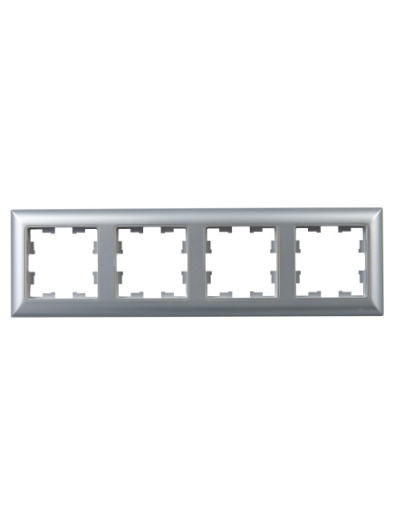 IEK BRITE Рамка 4-местная РУ-4-Бр алюминий/алюминий , BR-M42-12-K47