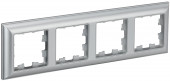 BRITE Рамка 4-местная РУ-4-Бр алюминий/алюминий IEK, BR-M42-12-K47