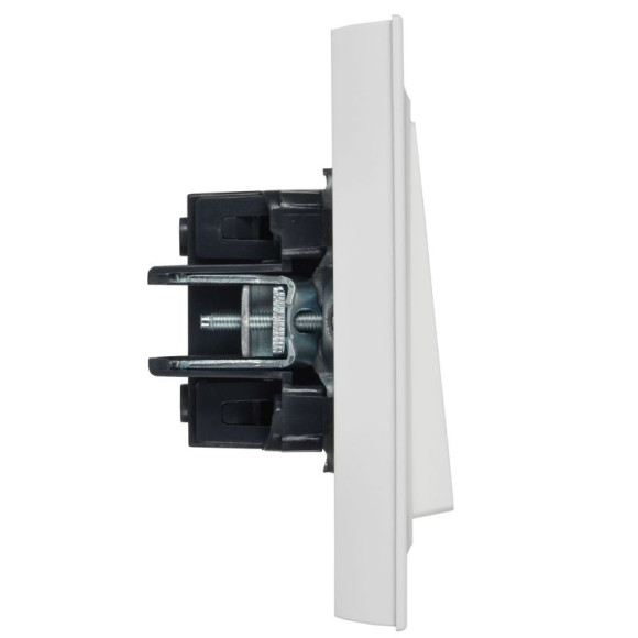 IEK BRITE Выключатель 2-клавишный 10А в сборе ВСР10-2-0-БрАБ арктический белый IEK, BR-V20-0-10-K91-F