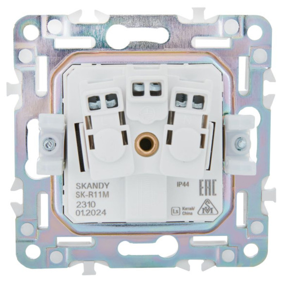 IEK SKANDY Розетка 1-местная с заземлением с защитными шторками и крышкой 16А IP44 SK-R11G мятный , SK-R16-16-44-K06