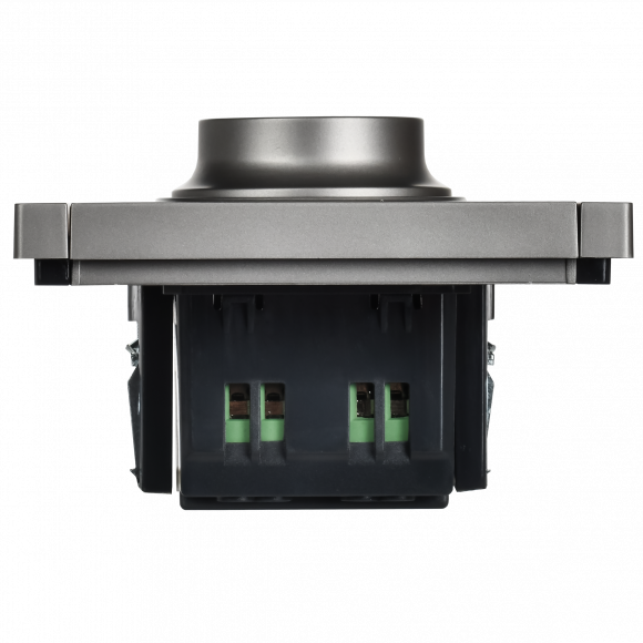 IEK FORTE&PIANO Светорегулятор поворотно-нажимной 600Вт FP554 сталь , FP-D20-0600-K46