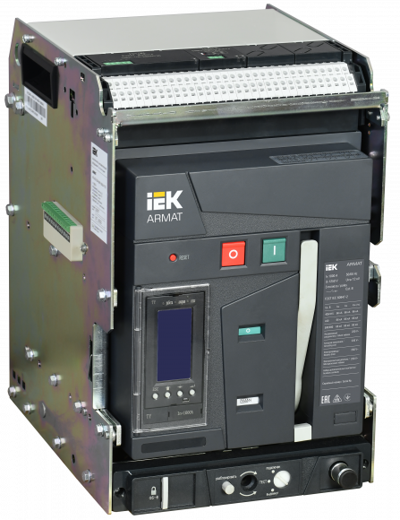 IEK ARMAT AR-A2N TY10 3P W HR/VR Выключатель автоматический воздушный 66кА расцепитель TY 1000А 3P выдвижной с аксессуарами ~220-240В: реле отключения, реле включения, моторный привод IEK, AR-ACB-3VA-066-1000A-TYCF