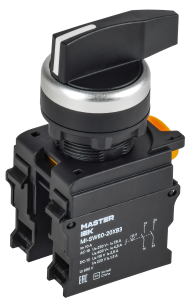 Переключатель длинная ручка на 3 положения 2NO чёрный MASTER IEK, MI-SW60-20XB3-4-25-3-K02