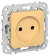 IEK FLITE Розетка без заземления без защитных шторок безвинтовое крепление 10А РС01-1-ФлЗ золотарник IEK, FI-R10-10-1-K90
