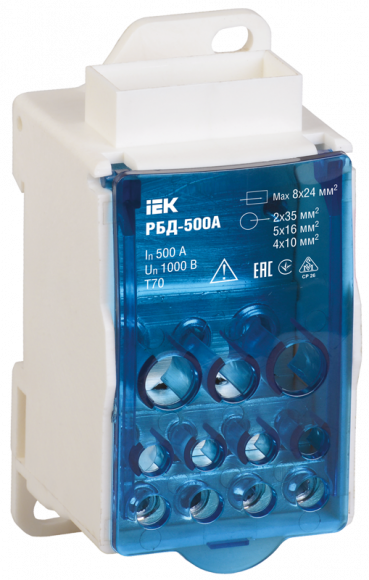 IEK Распределительный блок на DIN-рейку РБД-500А IEK, RBD-500