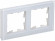 IEK BRITE Рамка 2 -местная РУ-2-2-БрБ стекло белый , BR-M22-G-K01