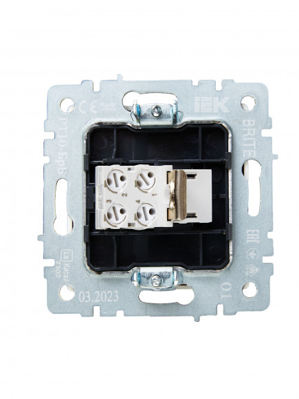 IEK BRITE Розетка телефонная RJ11 РТ10-БрБ белый IEK, BR-T10-K01