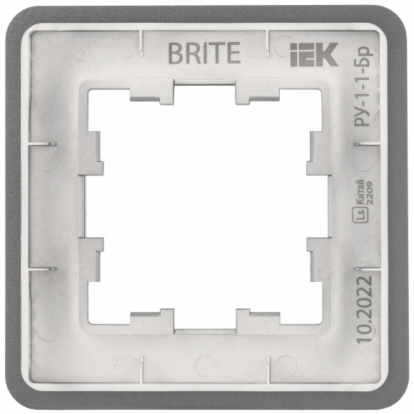 IEK BRITE Рамка 1-местная РУ-1-1-Бр металл титан RE IEK, BR-M12-M-01-K48