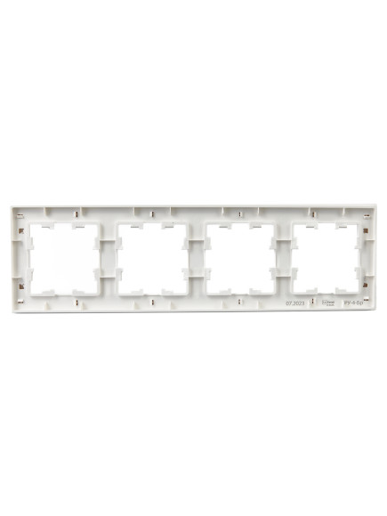 IEK BRITE Рамка 4-местная РУ-4-Бр белый рифленый , BR-M42-51-K01