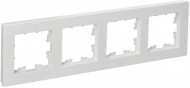 BRITE Рамка 4-местная РУ-4-Бр белый рифленый , BR-M42-51-K01