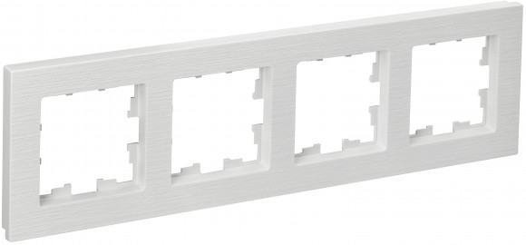 IEK BRITE Рамка 4-местная РУ-4-Бр белый рифленый IEK, BR-M42-51-K01