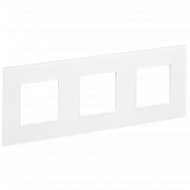 SKANDY Рамка 3-местная SK-F23W стекло арктический белый , SK-M32-G-K01