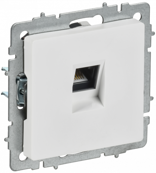 IEK BRITE Розетка компьютерная RJ45 кат.6 РК11-БрАБ арктический белый , BR-K10-2-K91