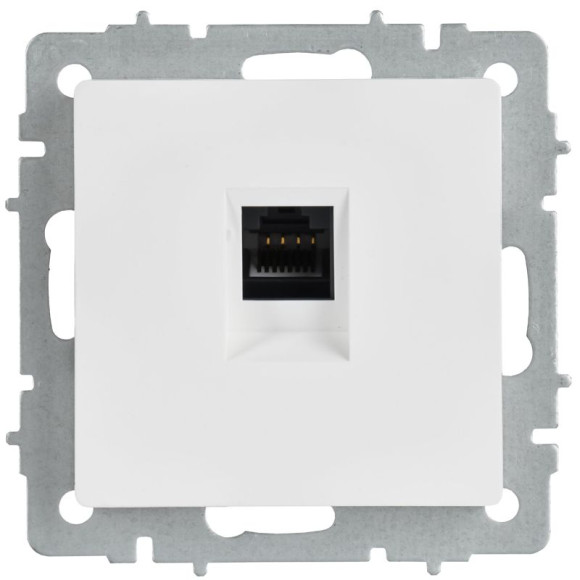 IEK BRITE Розетка компьютерная RJ45 кат.6 РК11-БрАБ арктический белый IEK, BR-K10-2-K91
