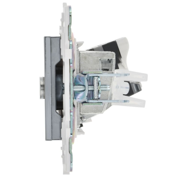 IEK SKANDY Розетка двойная TV+RJ45 кат.5E SK-A14N металл никель , SK-AK20-1-K50
