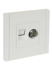 FORTE&PIANO Розетка двойная TV+RJ45 кат.6 FP237 белый , FP-AK20-2-K01 FORTE&PIANO Розетка двойная TV+RJ45 кат.6 FP237 белый , FP-AK20-2-K01