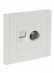 FORTE&PIANO Розетка двойная TV+RJ45 кат.6 FP237 белый , FP-AK20-2-K01
