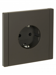 FORTE&PIANO Розетка 1-местная с заземлением с защитными шторками безвинтовое крепление 16А FP313 серый , FP-R14-16-1-K03