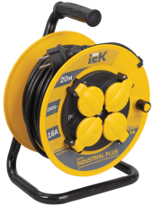 INDUSTRIAL PLUS Катушка УК20 4 места IP44 с заземлением с термозащитой 3х1,5мм2 20м IEK