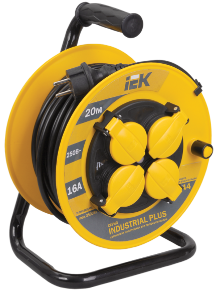 IEK INDUSTRIAL PLUS Катушка УК20 4 места IP44 с заземлением с термозащитой 3х1,5мм2 20м IEK