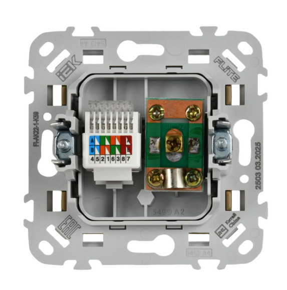 IEK FLITE Розетка 2-местная RJ45/TV категория 5Е UTP РКТВ5е-2-0-ФлХ хаки IEK, FI-AK22-1-K59