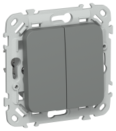 FLITE Выключатель жалюзи с блокировкой 10А ВЖ42-2-0-ФлМА мокрый асфальт IEK, FI-V15-0-10-K80